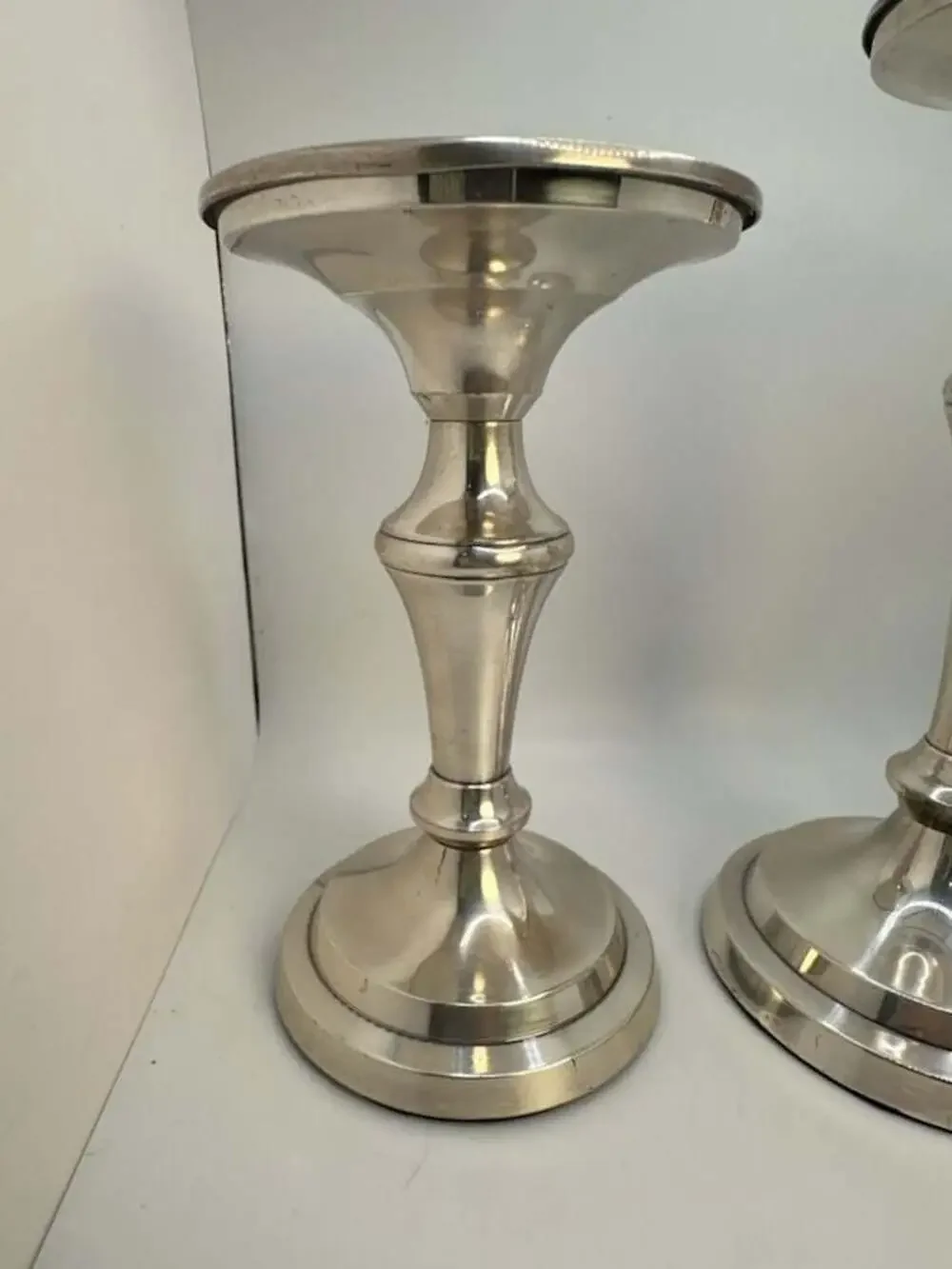 Restoration Hardware Silver Plated Candlestick Holders Set of 2